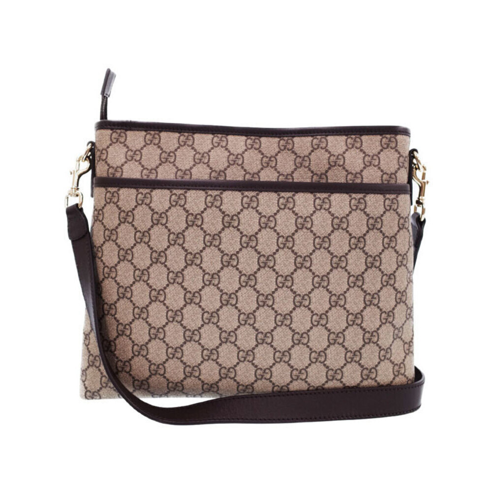 Gucci Crossbody Monogram Bag Brown Plus Flat GG Messenger
